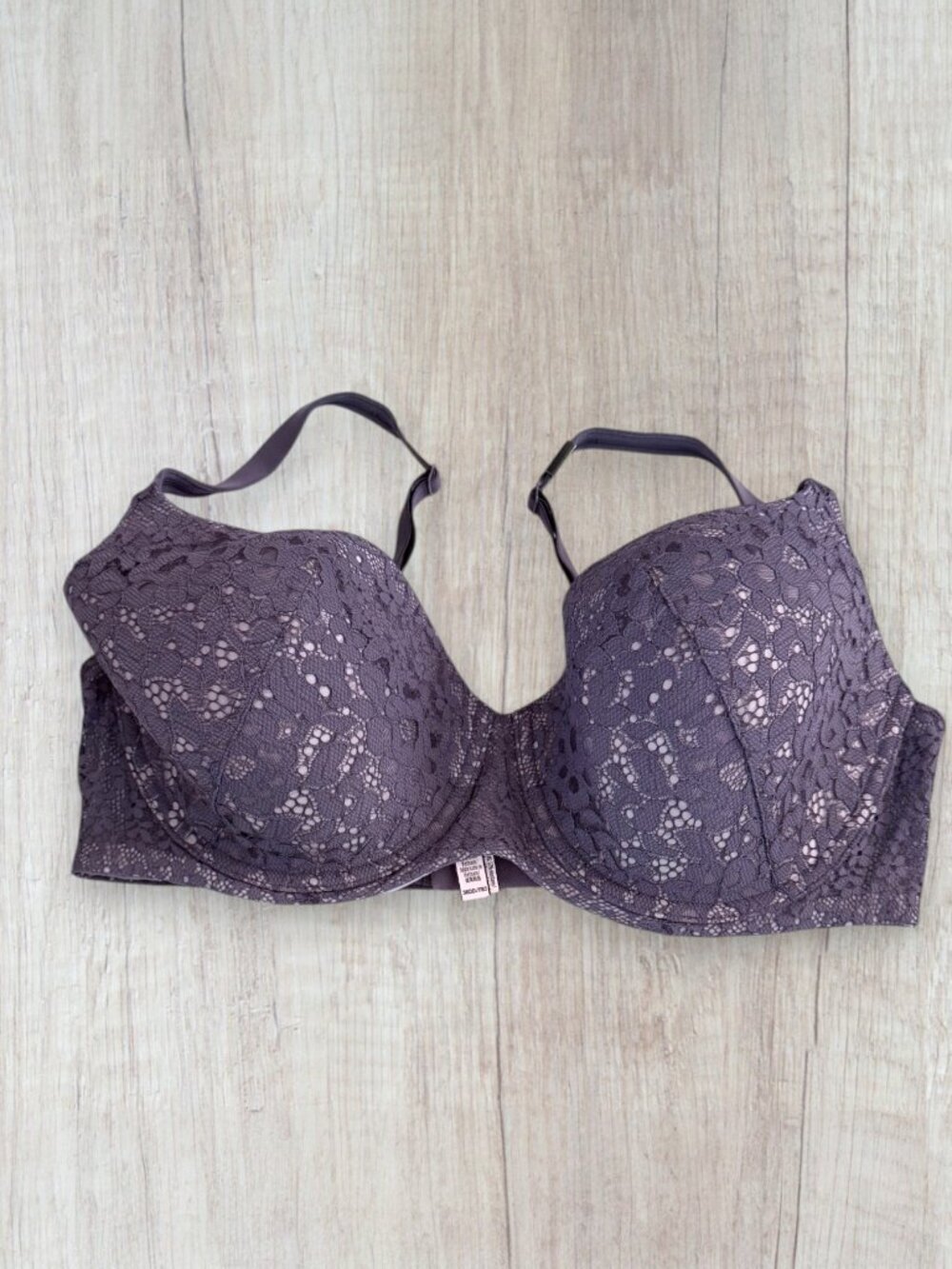 Victoria’s Secret Lined Lace Demi Bra Mauve Purple 38DD NWT Underwire Lingerie